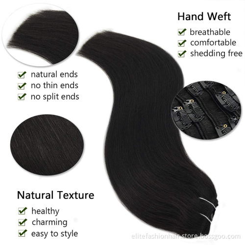 Clip in Hair Extensions Blonde Human Hair for Women Clip in Hair Extensions